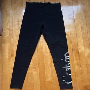 Calvin Klein Black Leggings with Logo Detail